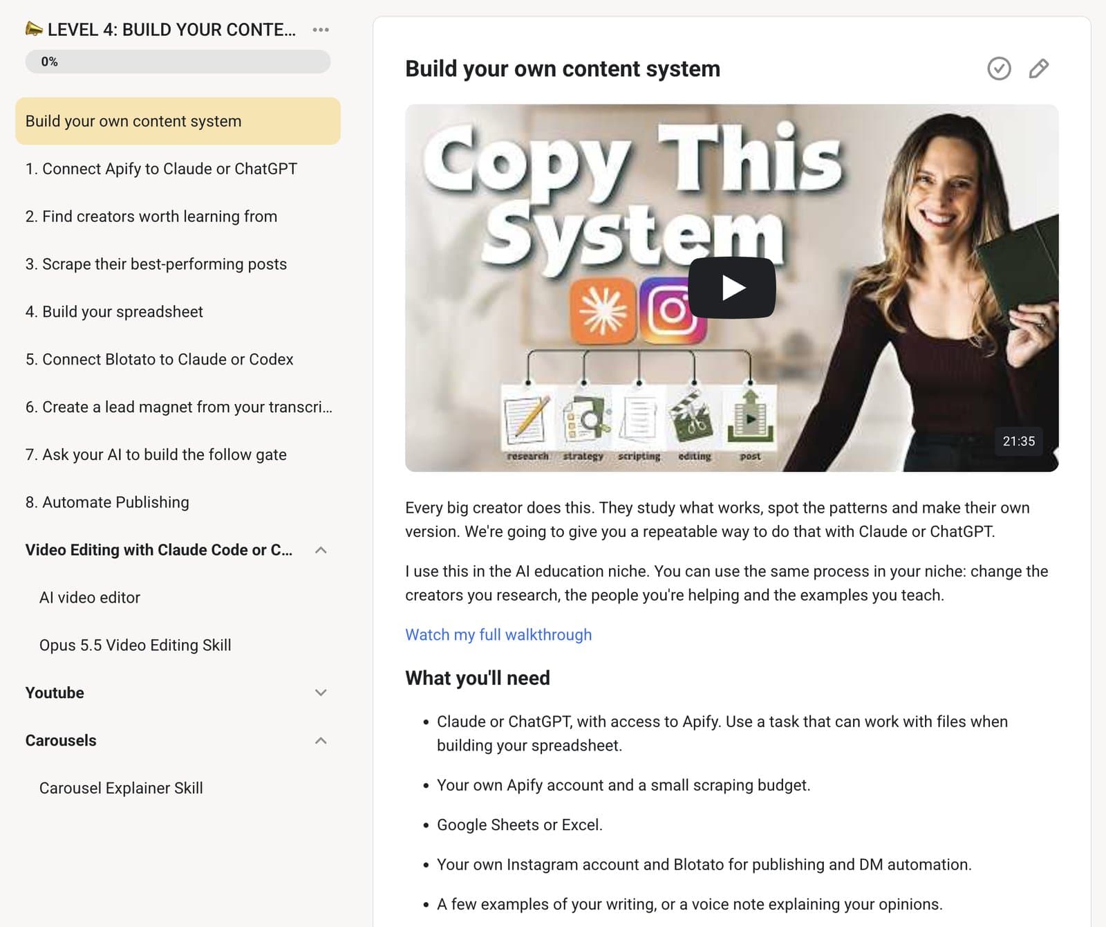 Level 4 · Your content system in the Wright Mode classroom