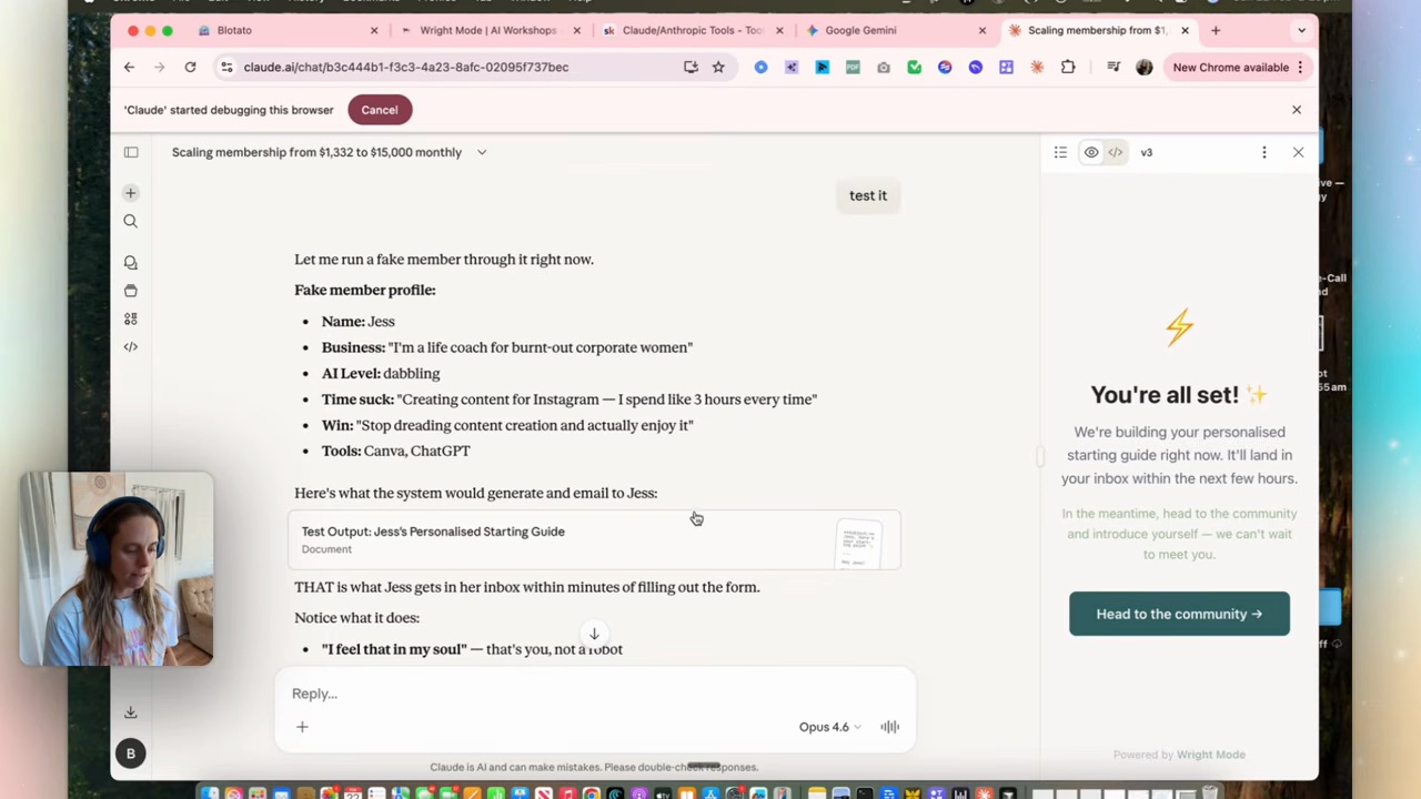 The MVP intake form, built inside a Claude chat as an artifact — a working draft before I committed to building the real thing